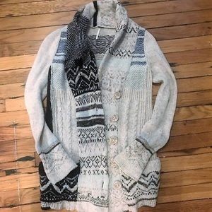 Free People | Wool Blend Patterned Cardigan size S